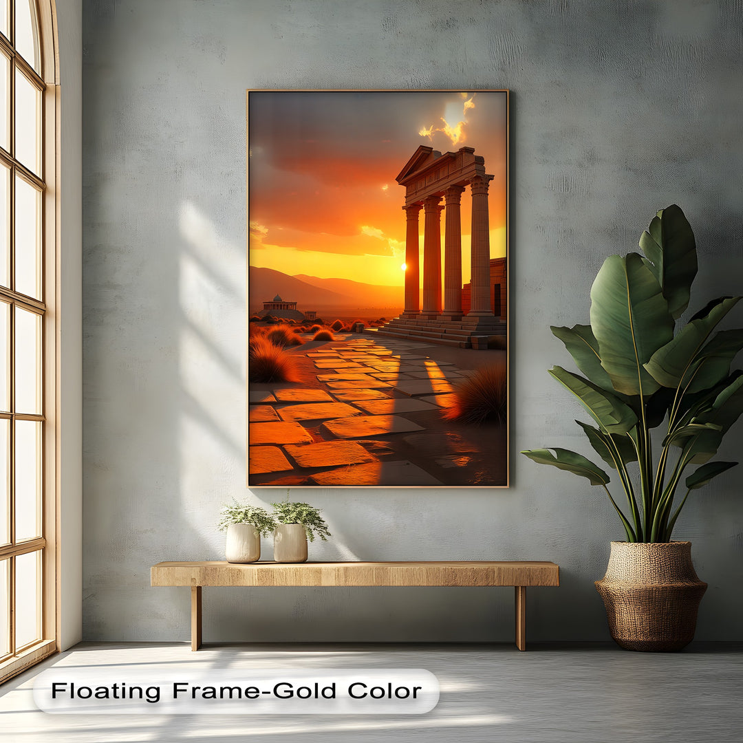 Golden Dusk – Ancient Pillars Canvas Print