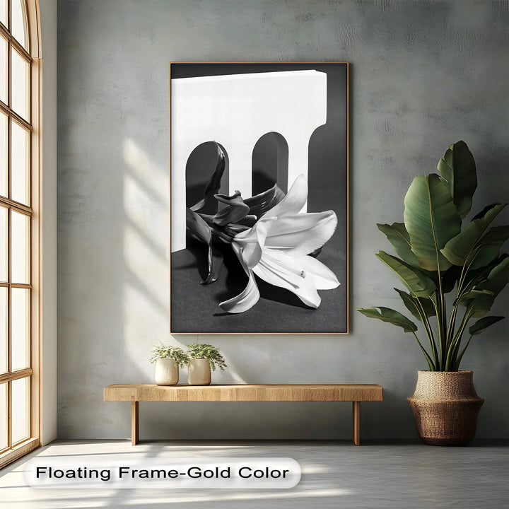 Architectural Bloom – Black & White Floral Canvas Prints - MyPhotoStation
