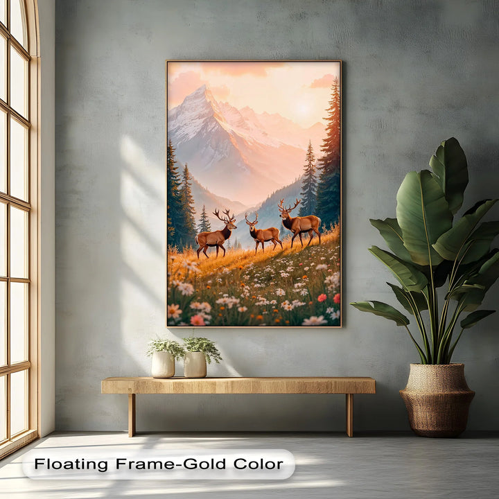 Majestic Elk in Alpine Meadow – Animal Canvas Print - MyPhotoStation