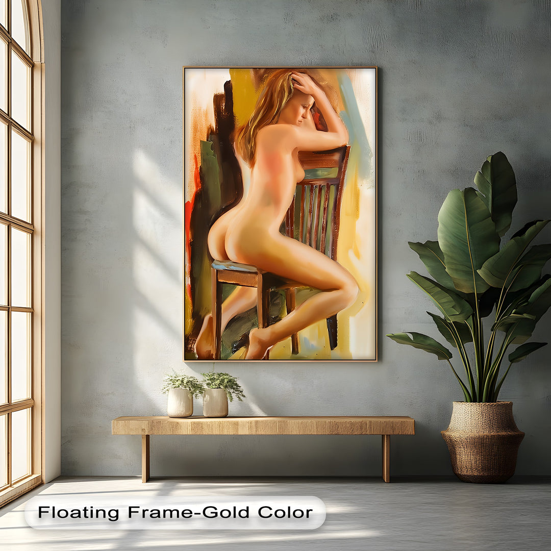 Golden Silence – Erotic Canvas Print