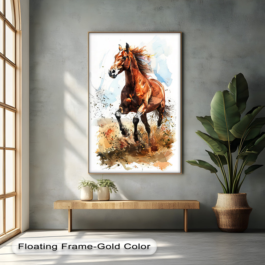 Fiery Gallop – Dynamic Chestnut Horse Canvas Print