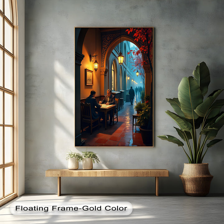 Twilight Conversations – Urban Evening Canvas Print