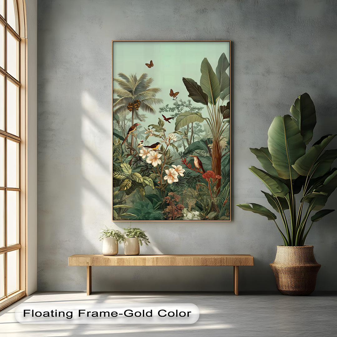 Tropical Symphony – Exotic Birds and Jungle Canvas Wall Art | Framed Art