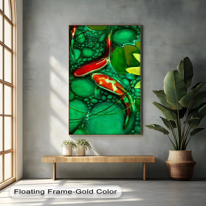Koi Serenity – Abstract Fish Pond Canvas Print - MyPhotoStation