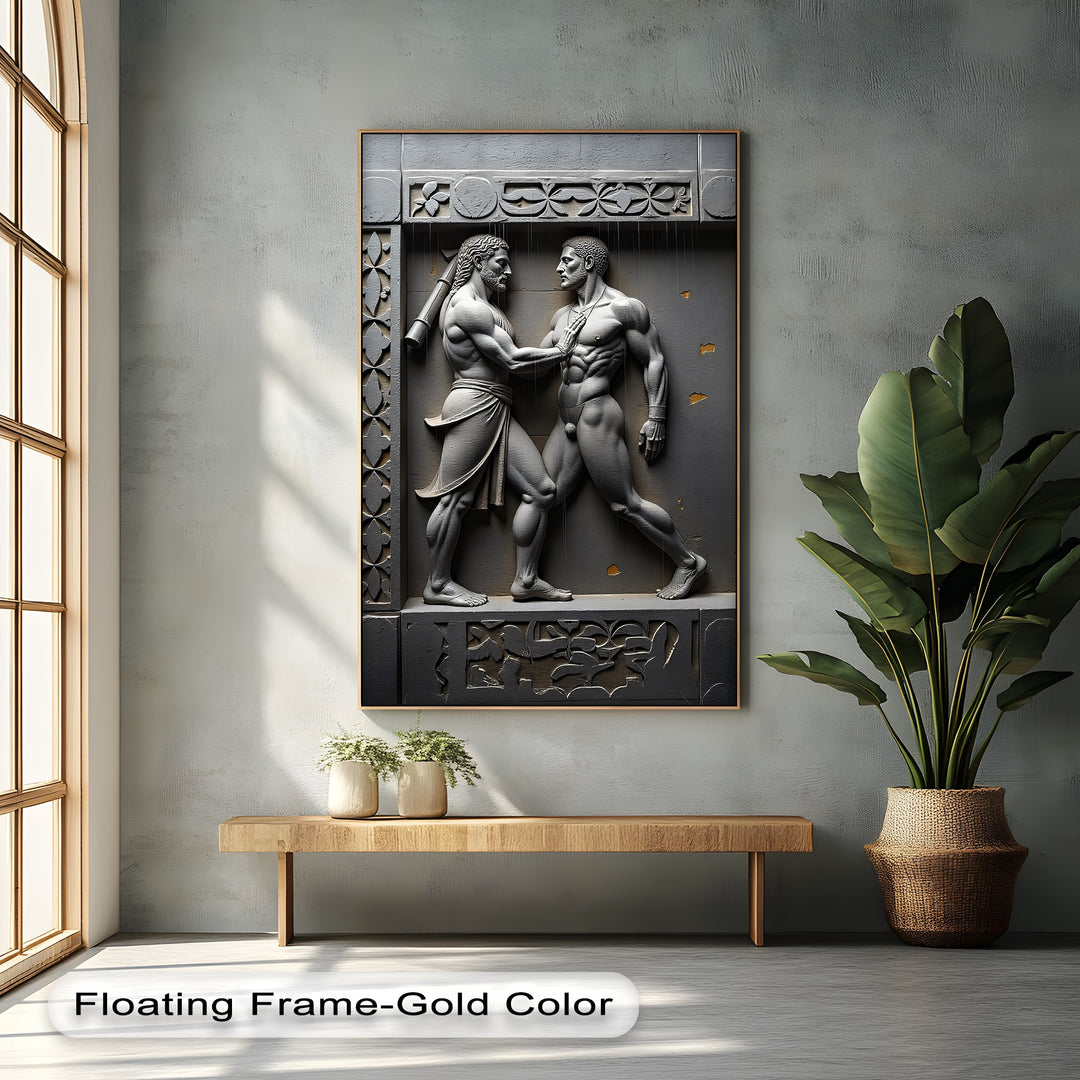 Heroic Encounter – Classical Relief Canvas Print