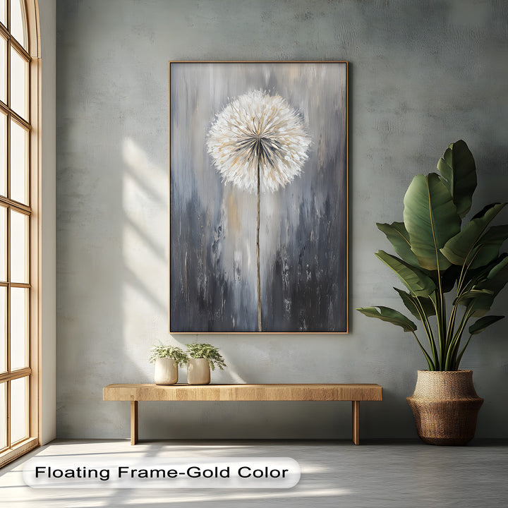 Whispers of Grace – Dandelion-Inspired Neutral Tones Canvas Print
