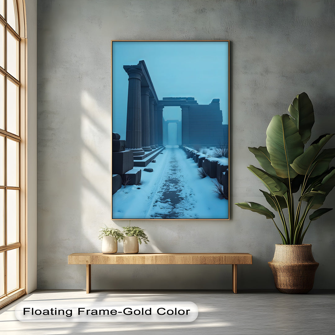 Frozen Passage – Ancient Ruins Canvas Print