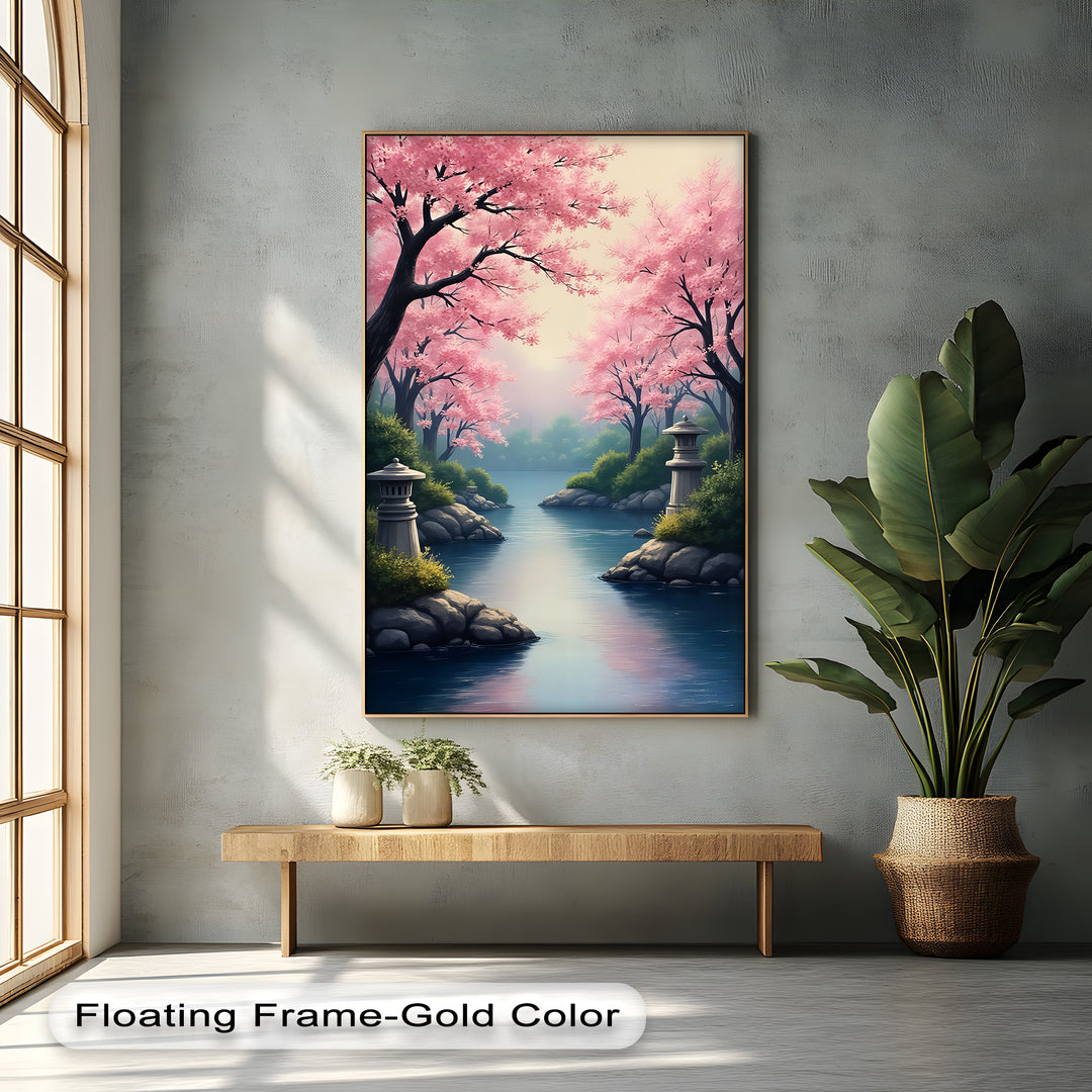 Cherry Blossom - Landscape Canvas Wall Art | Bedroom Wall Art