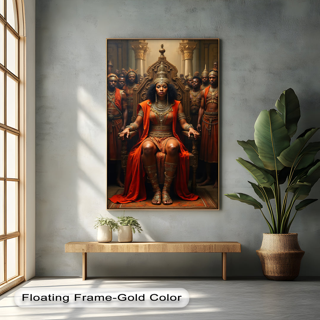 African Queen Canvas Wall Art – Regal Tribal Royalty Painting | Framed Art