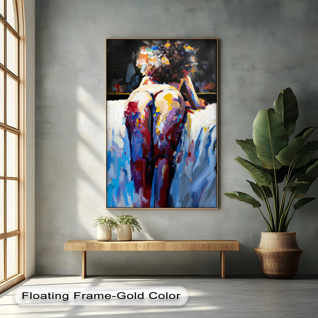 Colorfall Desire – Bold Abstract Female Form Canvas Print - MyPhotoStation
