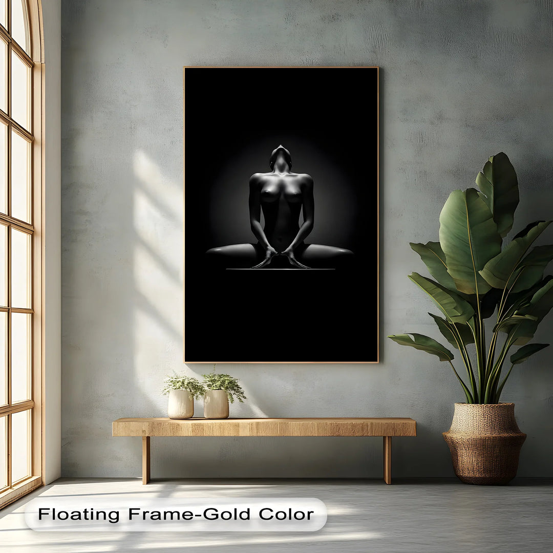 Sculpted Shadow – Black and White Female Form Canvas Print - MyPhotoStation