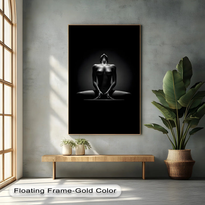 Sculpted Shadow – Black and White Female Form Canvas Print - MyPhotoStation