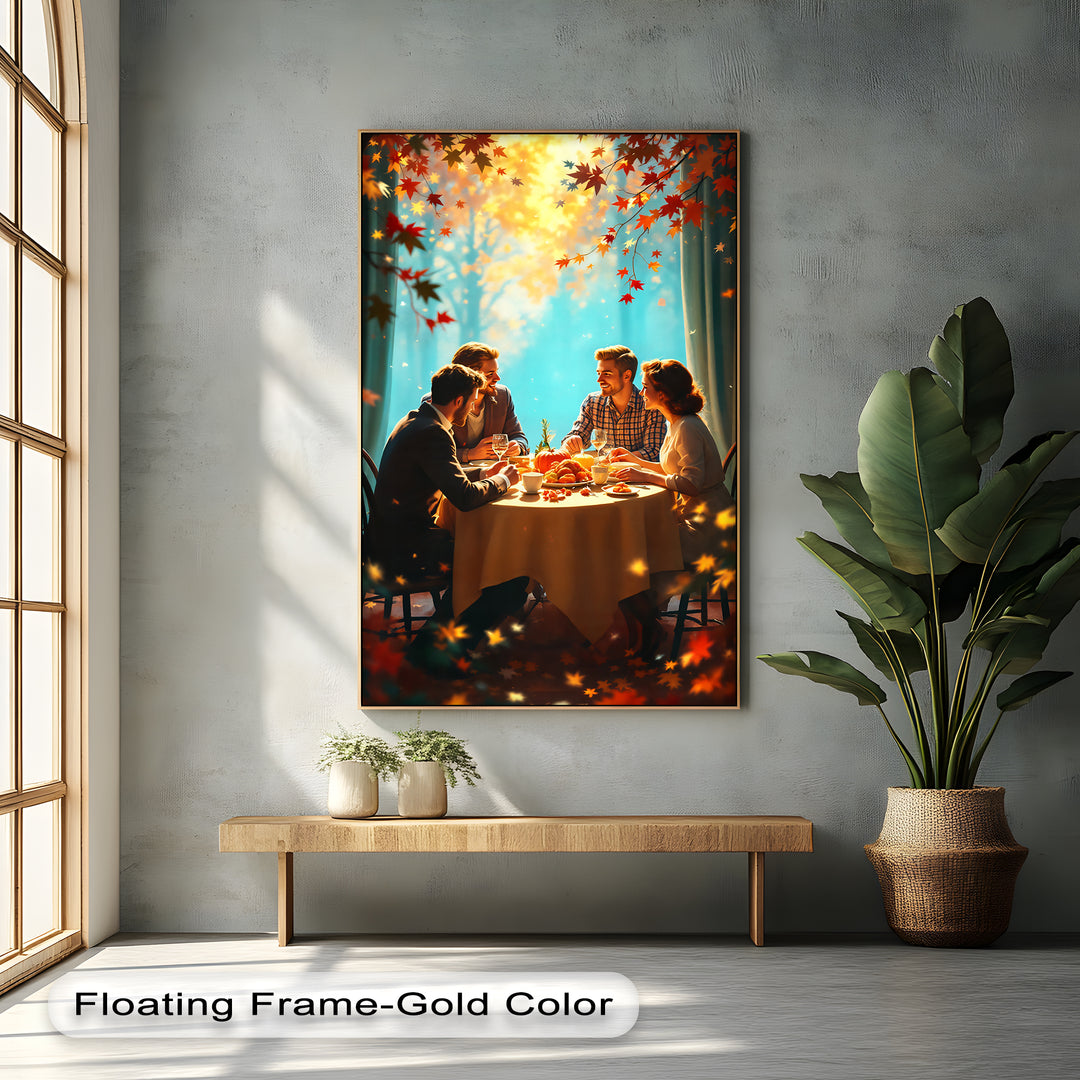 Autumn Gathering Glow – Thanksgiving Canvas Wall Art | Abstract Art