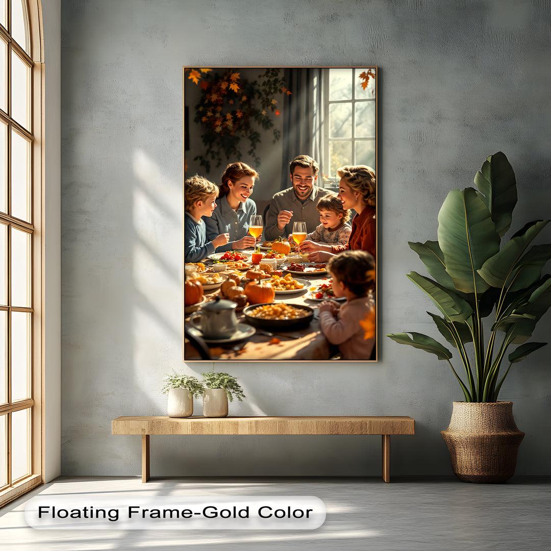 Harvest Blessings – Family Thanksgiving Canvas Wall Art | Framed Art