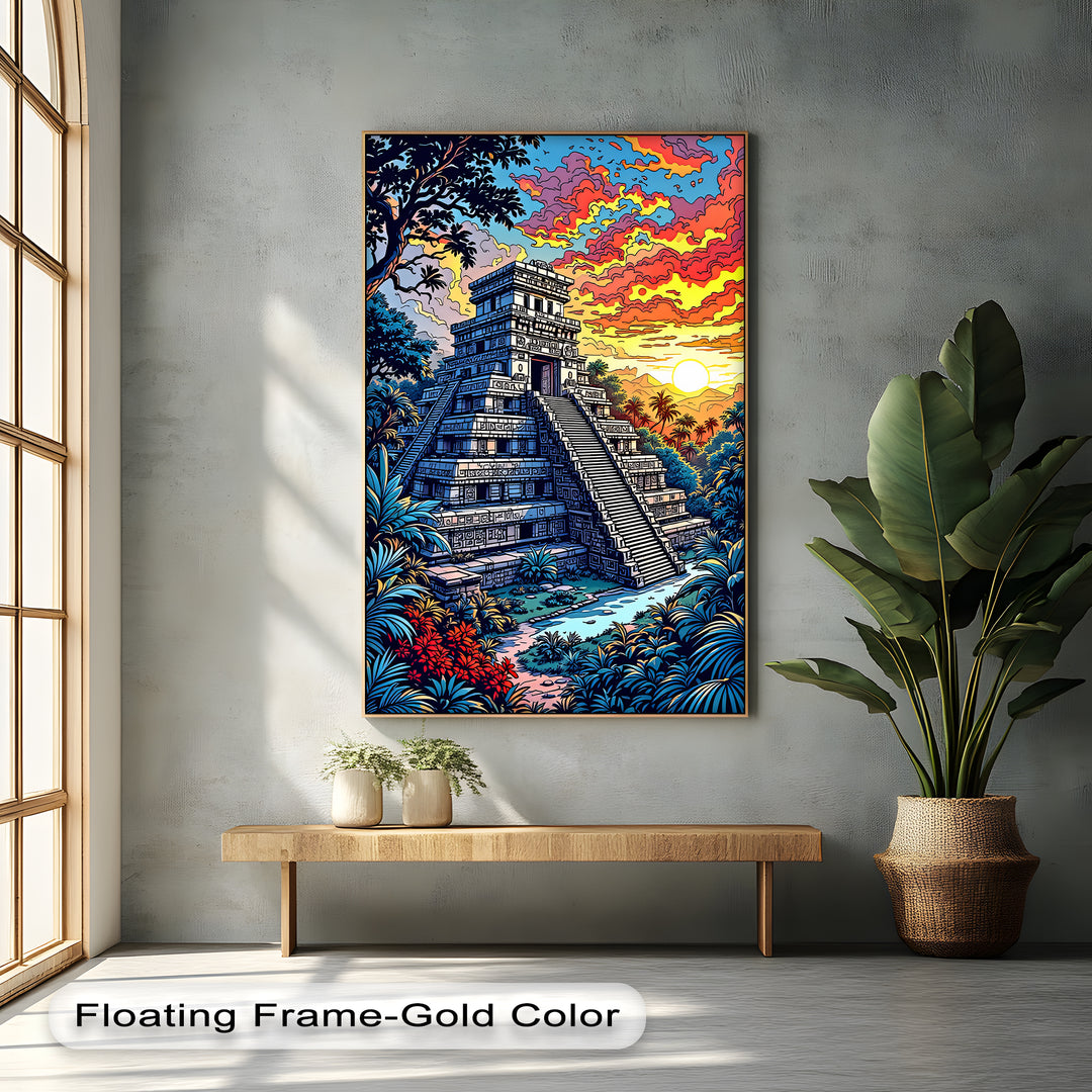 Temple of the Sun – Ancient Mayan Pyramid Canvas Print | Artwork Canvas