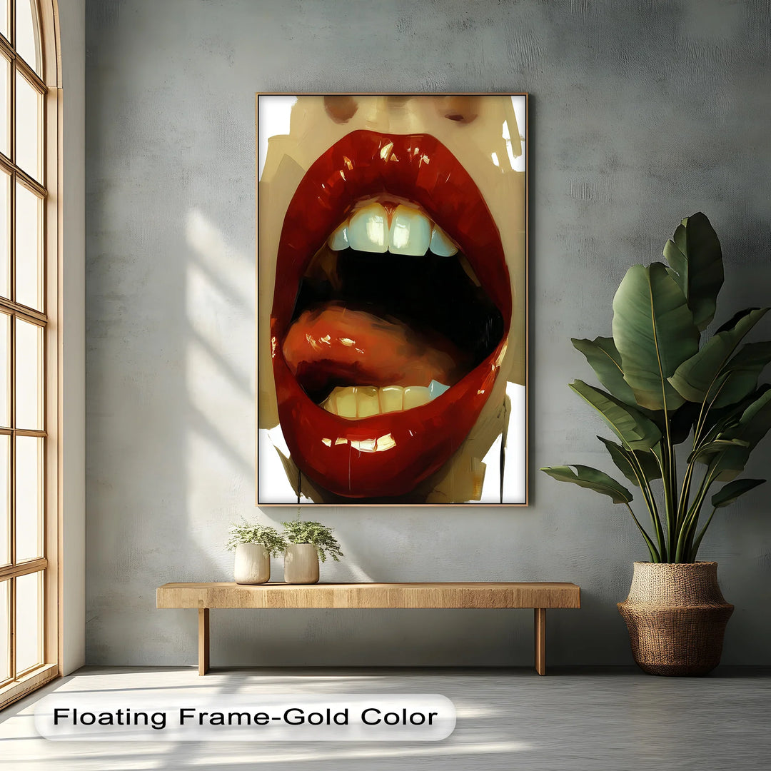Crimson Seduction – Glossy Lips Canvas Print - MyPhotoStation
