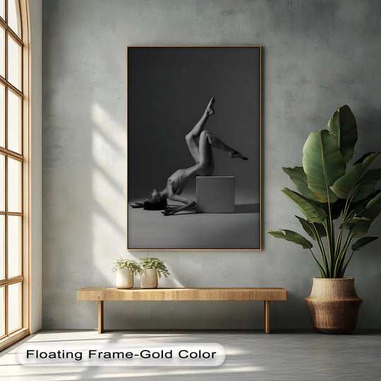 Monochrome Poise – Minimalist Nude Figure Canvas Print - MyPhotoStation