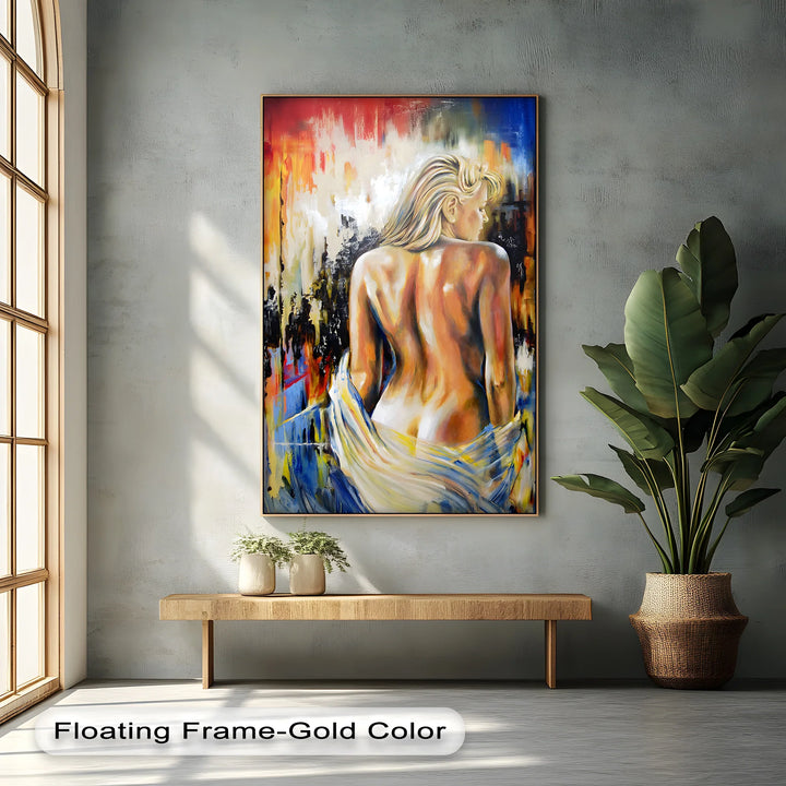 Ember Light – Blonde Female Back in Abstract Color Canvas Print - MyPhotoStation