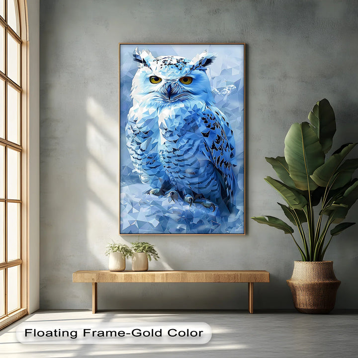 Arctic Majesty – Faceted Blue Owl Portrait Canvas Prints - MyPhotoStation