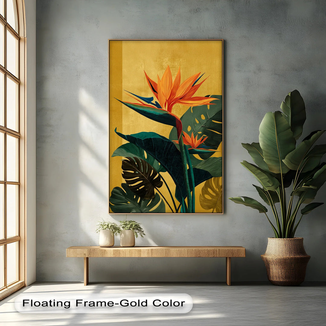 Tropical Bird of Paradise Bloom – Bold Botanical Canvas Print - MyPhotoStation