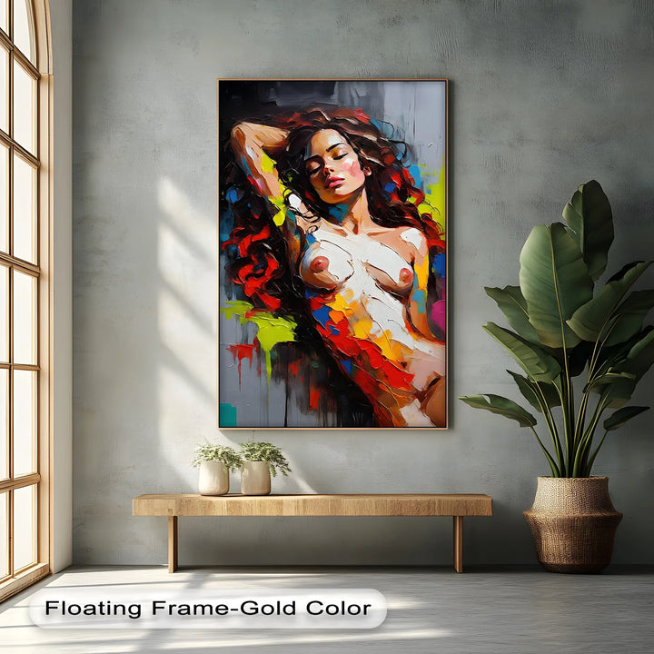 Ecstasy in Color – Abstract Nude Reclining Woman Canvas Print - MyPhotoStation