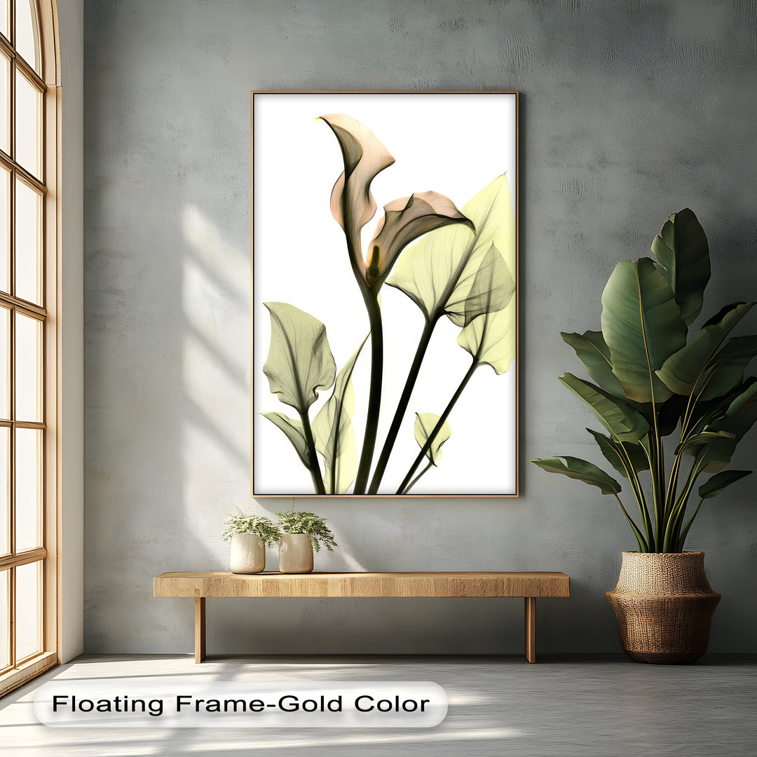 Soft Calla Grace – Minimalist Botanical Canvas Print