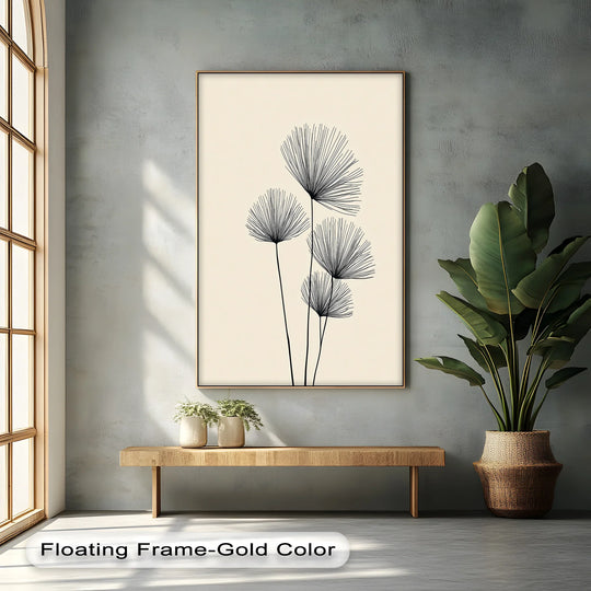 Elegant Line Art Botanicals – Minimalist Floral Canvas Print - MyPhotoStation