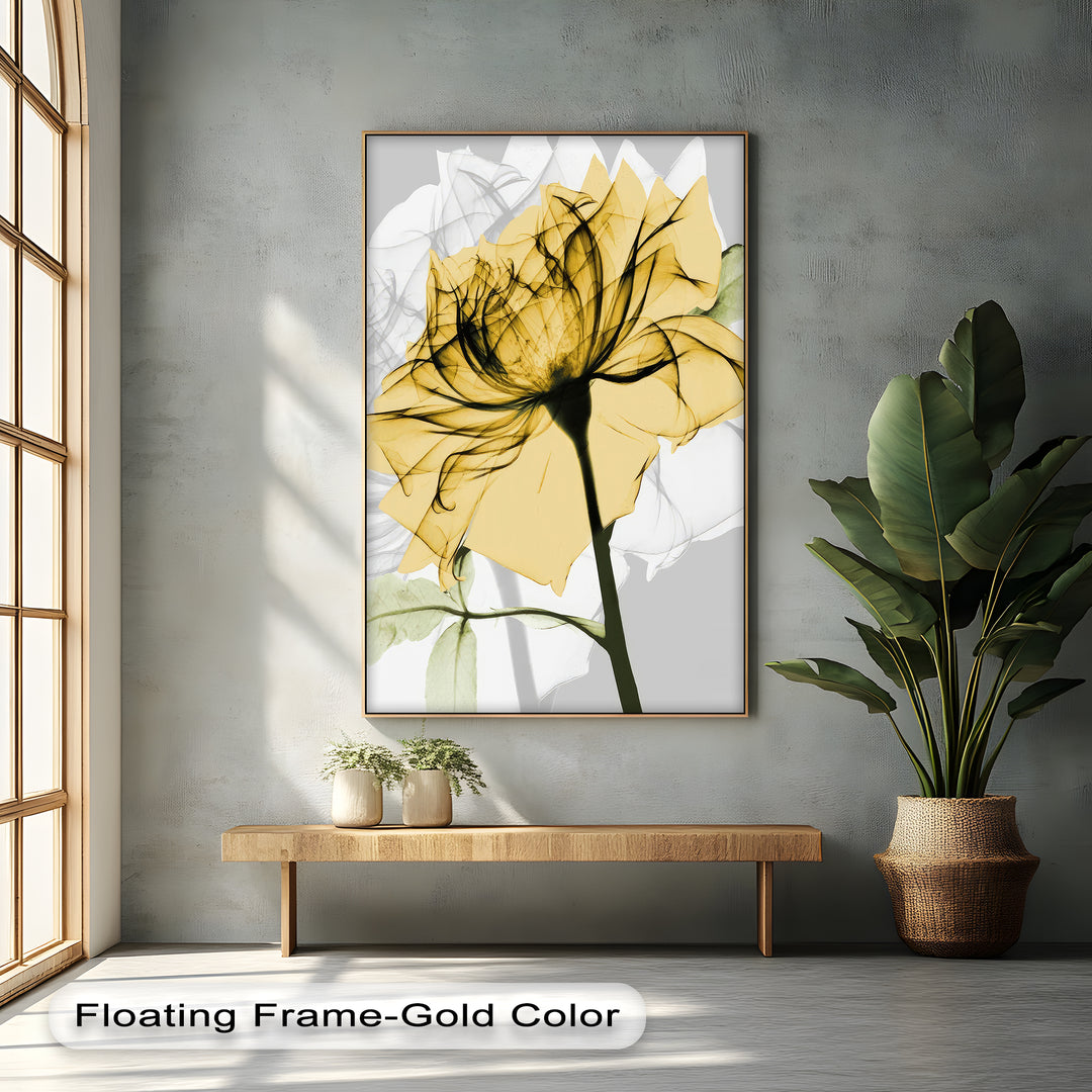 Winterliche Ruhe – Japanische Frau im blauen Kimono, Leinwanddruck | Gerahmtes Kunstwerk