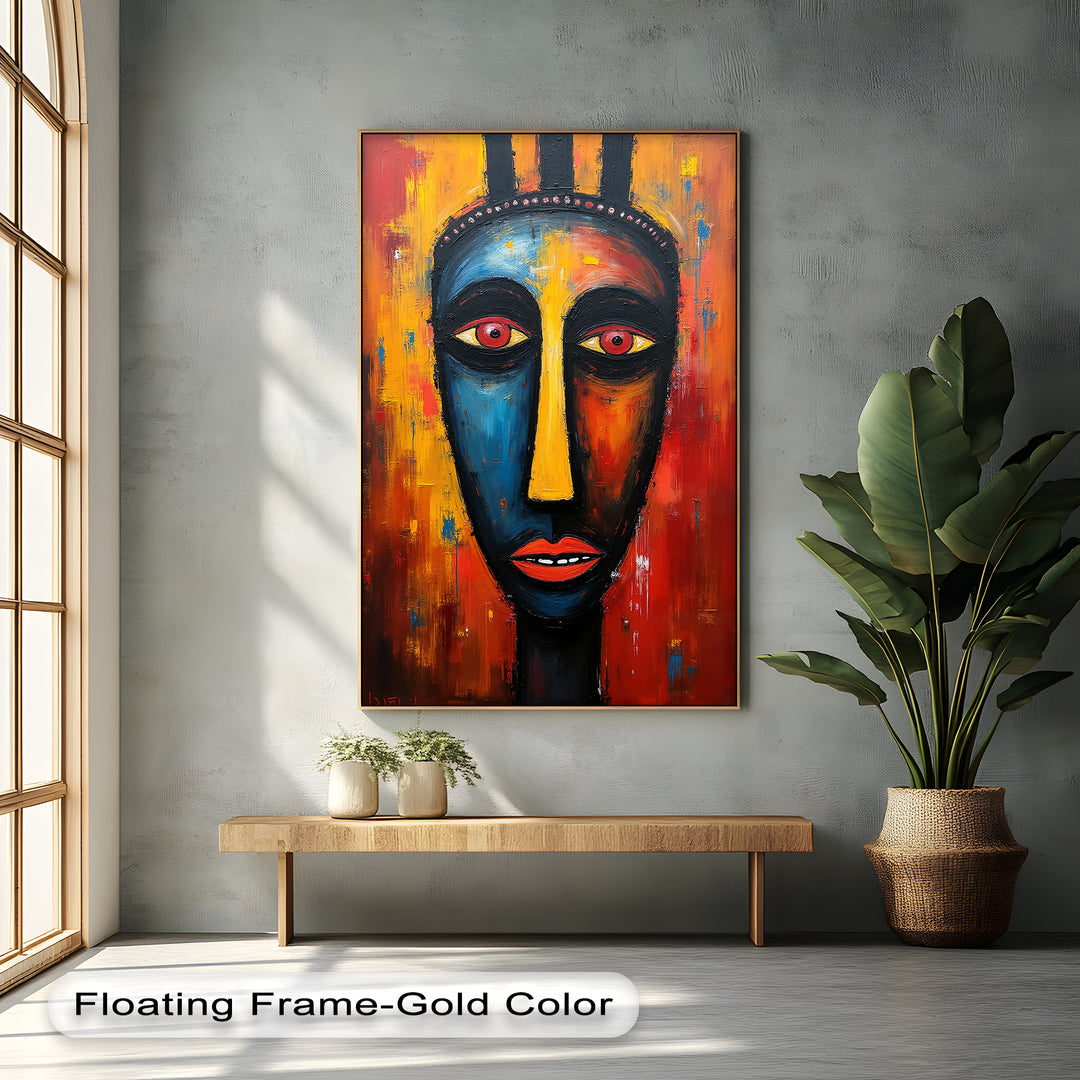 Abstract African Tribal Face – Bold Modern Canvas Wall Art | Artwork Canvas