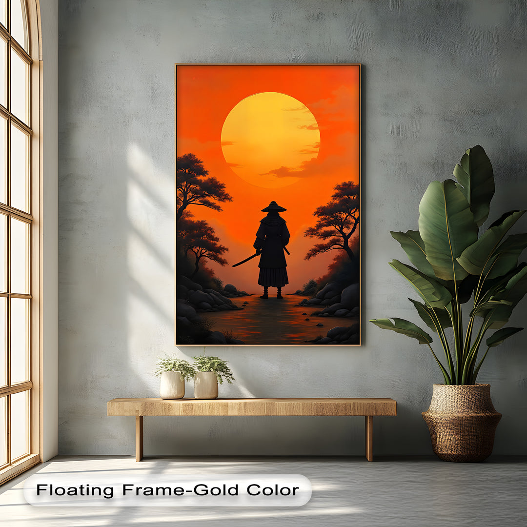 Samurai Sunset – Japanese Warrior Canvas Wall Art | Biggest Canvas