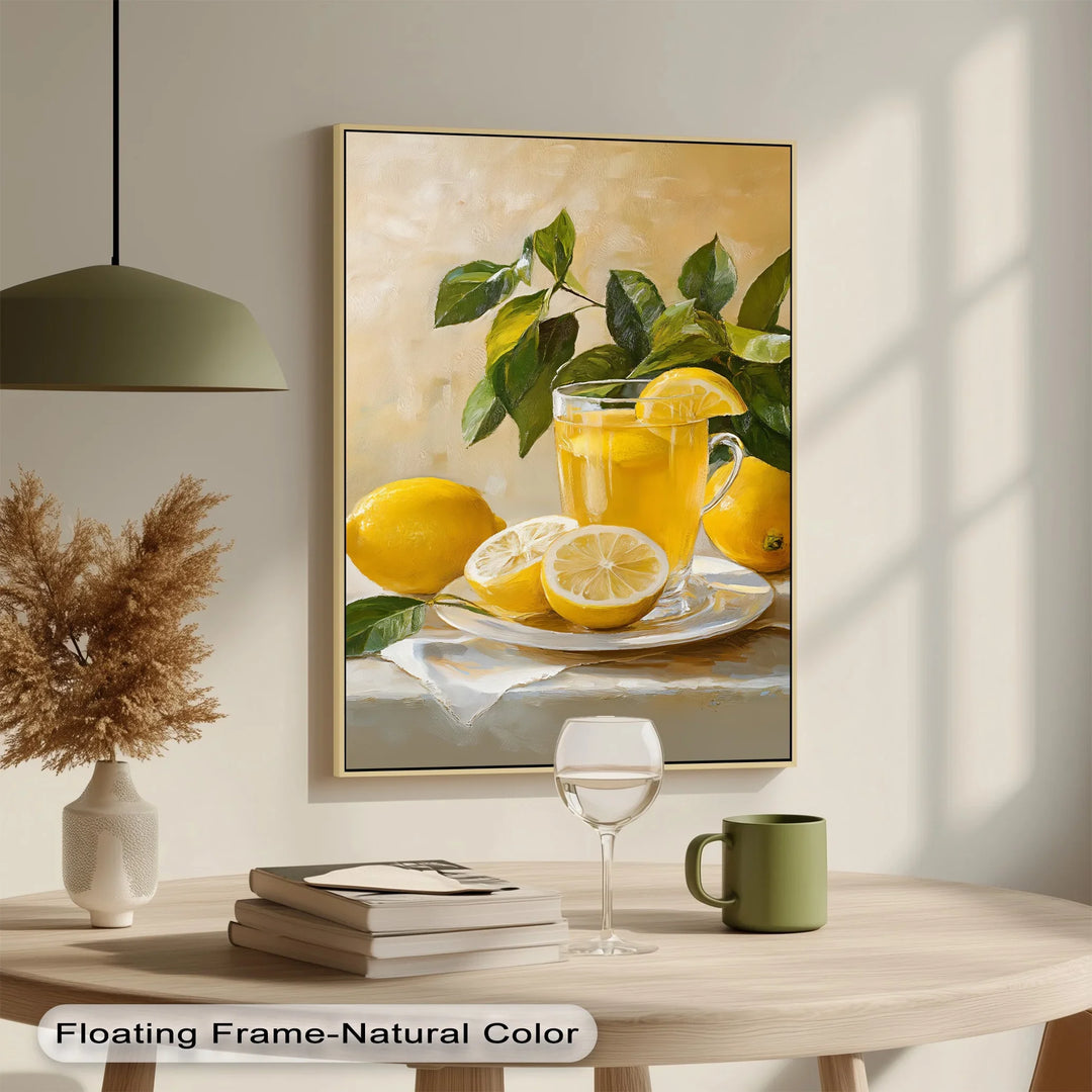 Citrus Morning – Lemon Tea Still Life Kitchen Canvas Print - MyPhotoStation