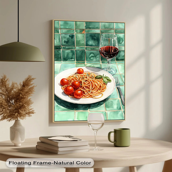 Pasta & Wine Moment – Italian Kitchen Canvas Print - MyPhotoStation