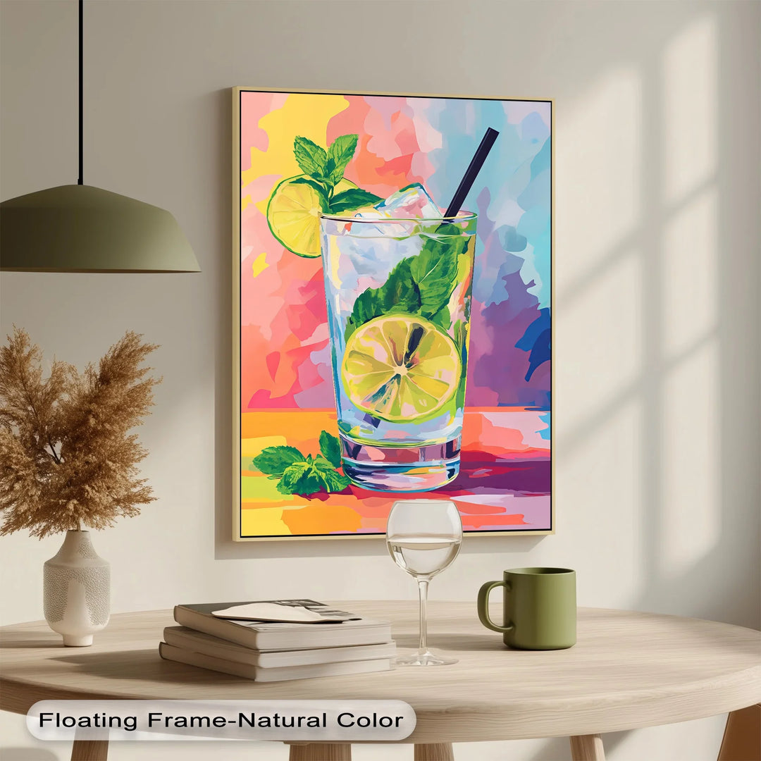 Mint Splash – Colorful Mojito Cocktail Canvas Print - MyPhotoStation
