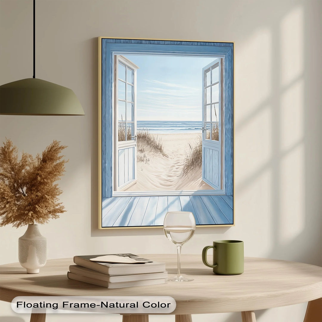 Open to the Sea – Tranquil Beach View Kitchen Canvas Print - MyPhotoStation
