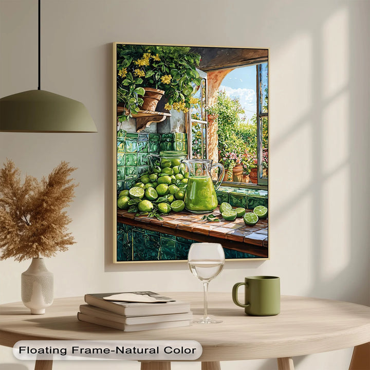 Lime Harvest Kitchen Scene – Mediterranean Style Canvas Print - MyPhotoStation