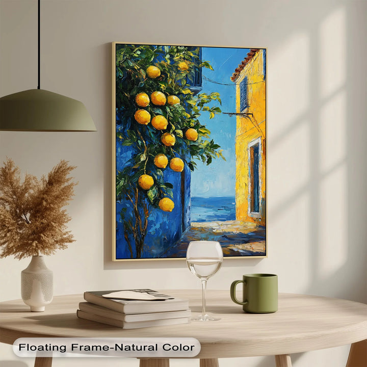 Mediterranean Alley with Lemons – Coastal Kitchen Canvas Print - MyPhotoStation