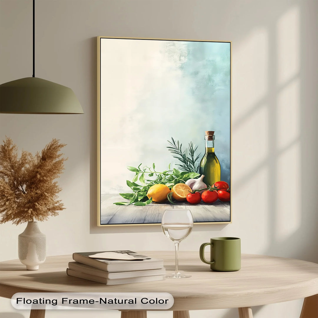 Essence of the Mediterranean – Olive Oil & Herb Kitchen Canvas Print - MyPhotoStation