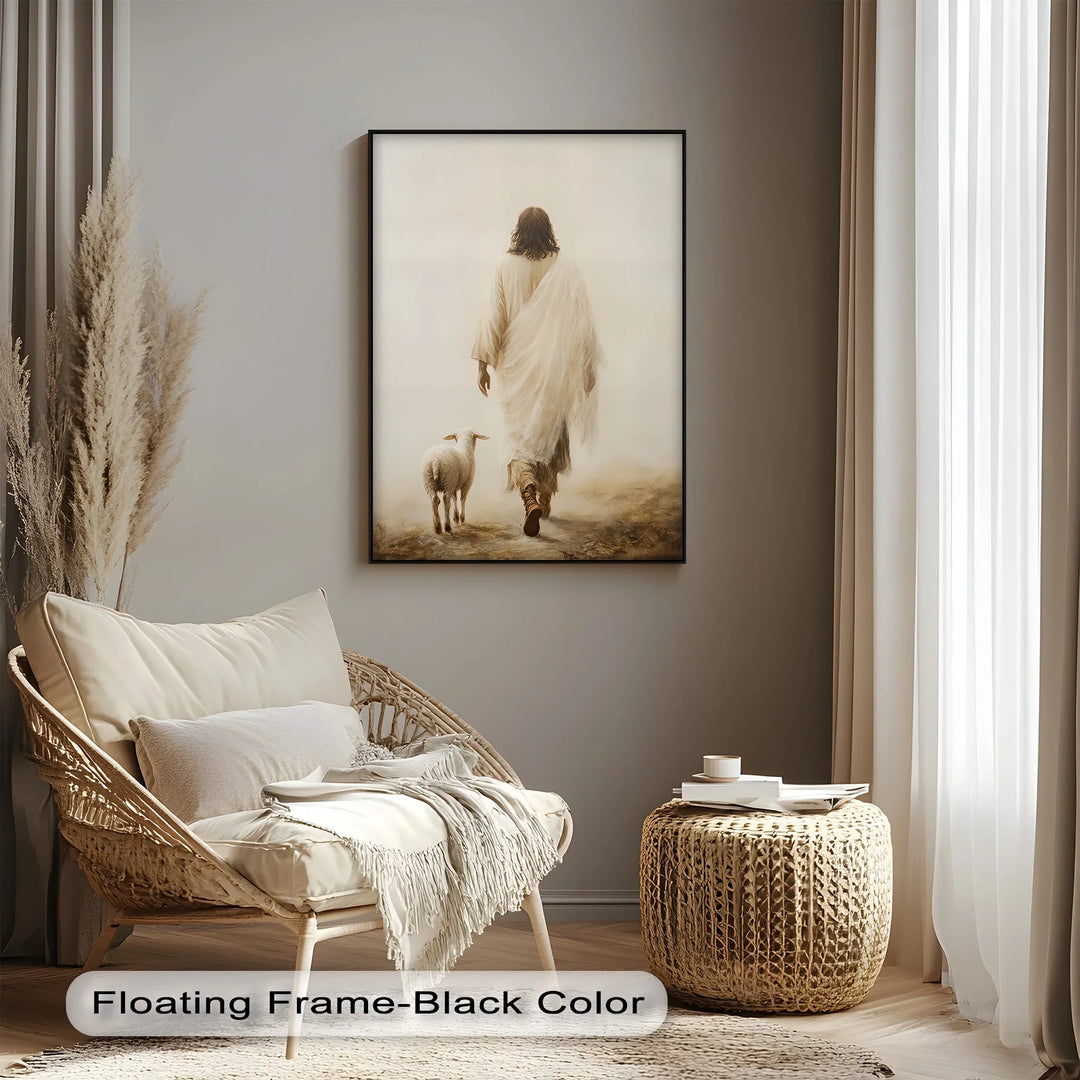 The Shepherd’s Path – Jesus Walking with Lamb Canvas Print - MyPhotoStation