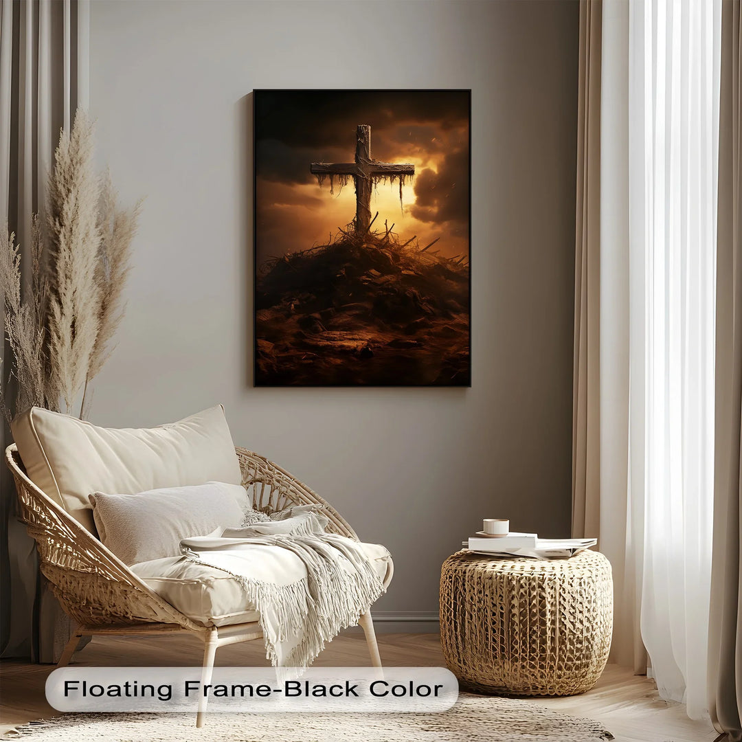 Calvary’s Shadow – Weathered Cross on the Hill Canvas Print - MyPhotoStation