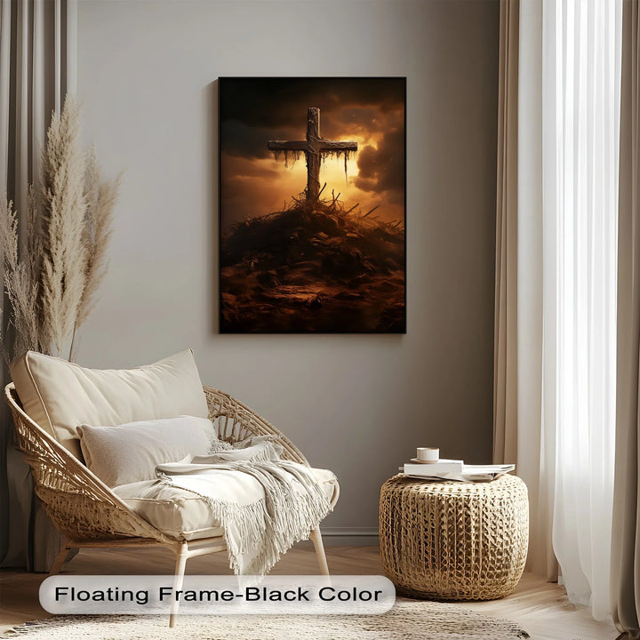 Calvary’s Shadow – Weathered Cross on the Hill Canvas Print - MyPhotoStation
