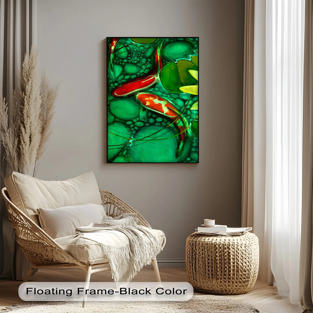 Koi Serenity – Abstract Fish Pond Canvas Print - MyPhotoStation