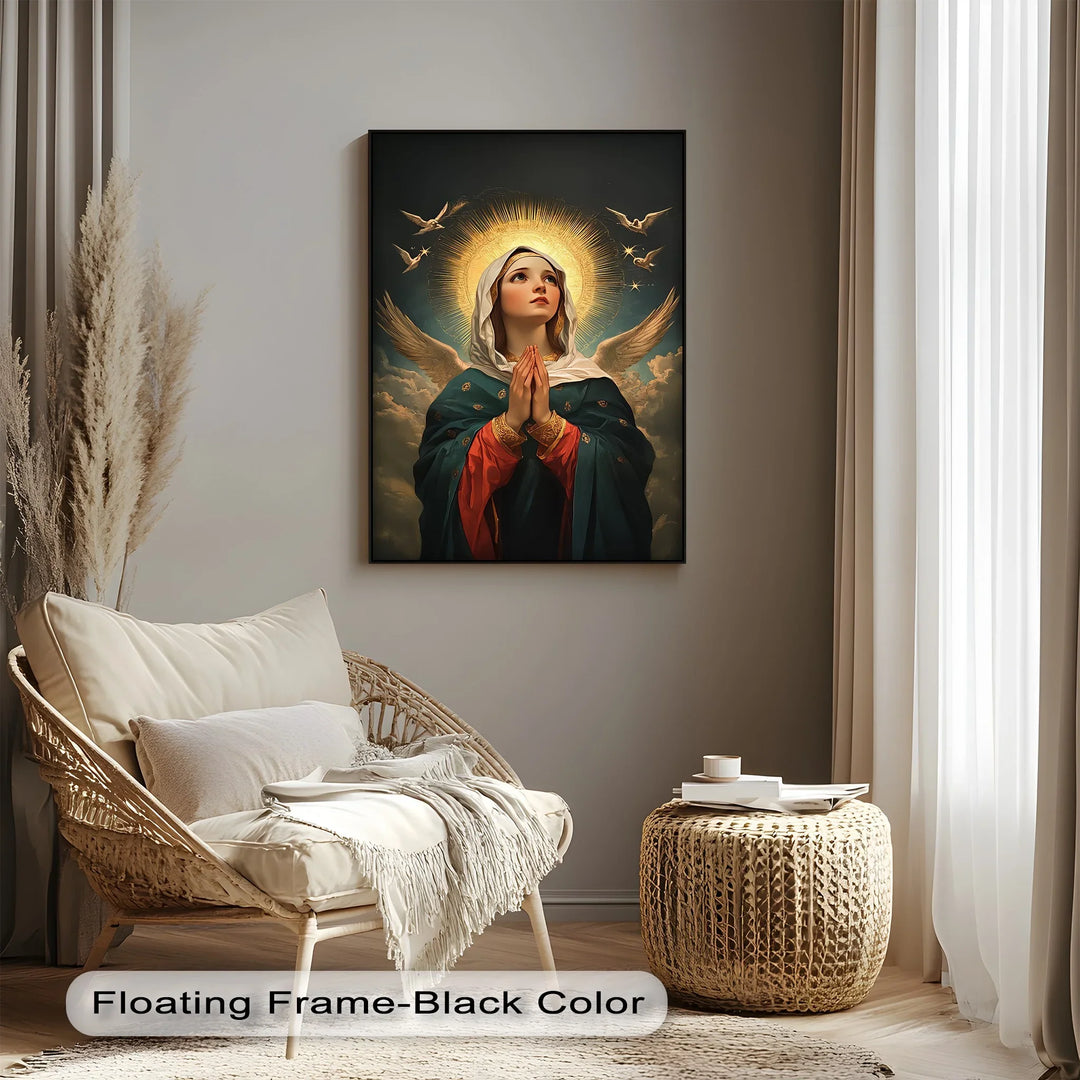 Heavenly Intercession – Virgin Mary in Prayer with Angels Canvas Print - MyPhotoStation
