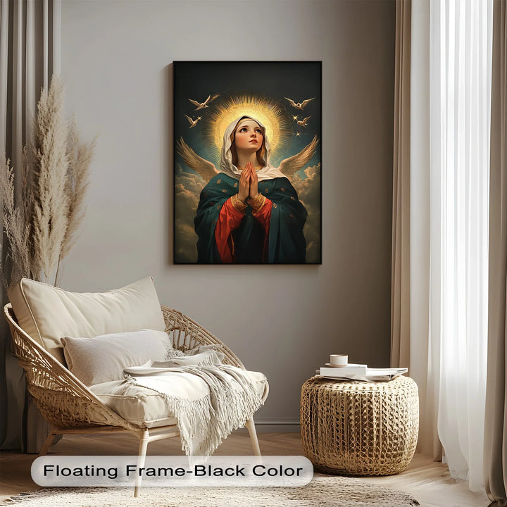 Heavenly Intercession – Virgin Mary in Prayer with Angels Canvas Print - MyPhotoStation