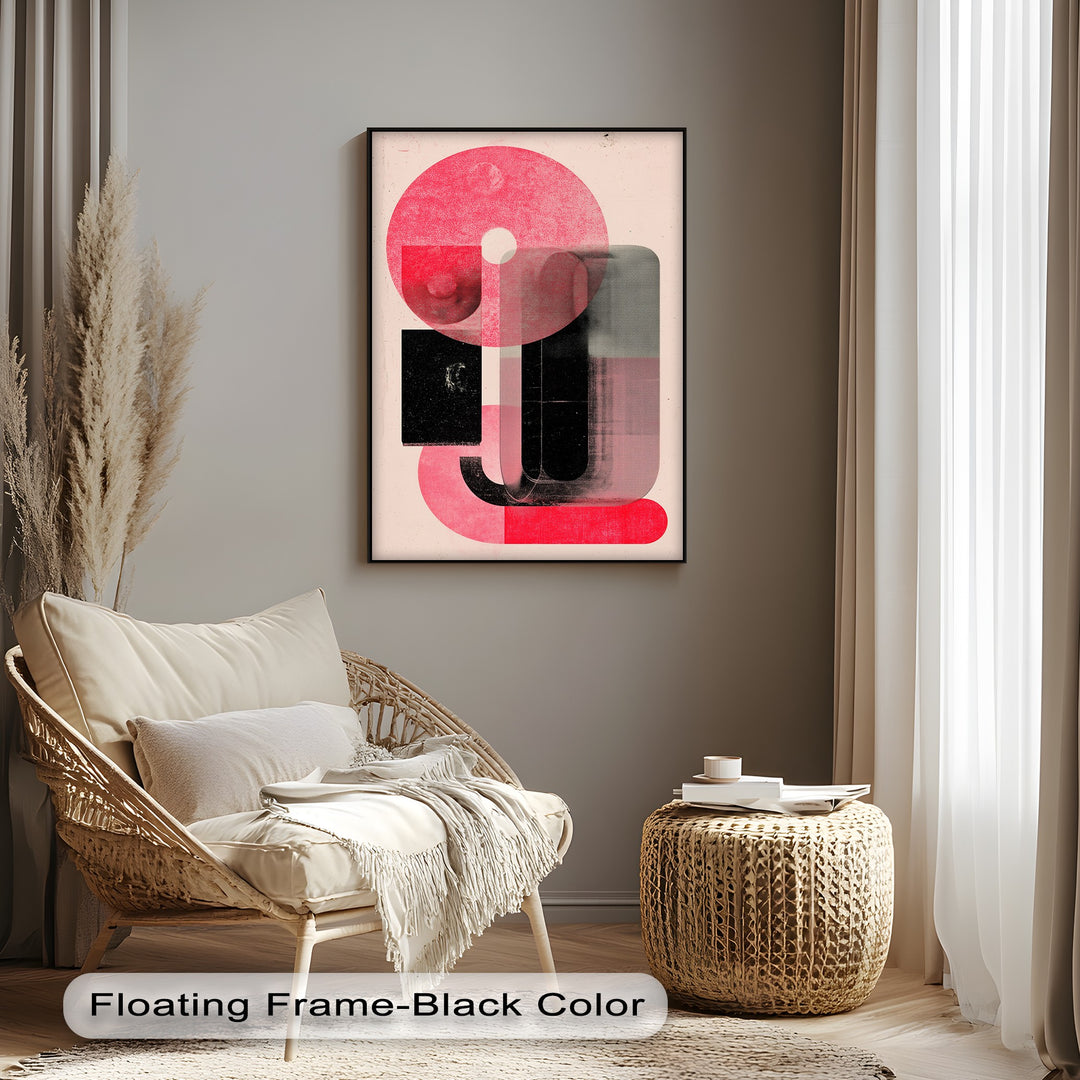 Red Echo – Abstract Geometric Canvas Print