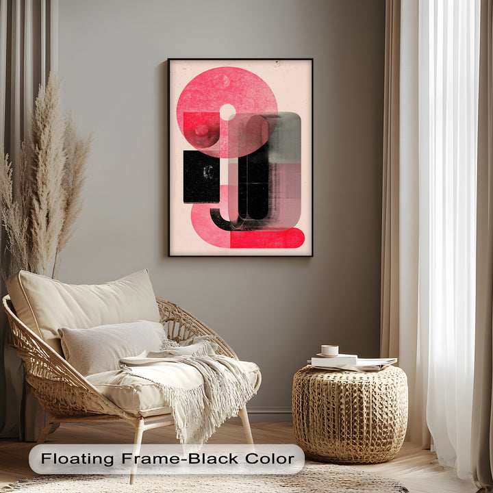 Red Echo – Abstract Geometric Canvas Print