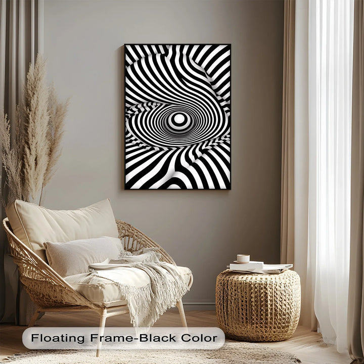Vortex Wave Illusion – Black & White Canvas Print - MyPhotoStation