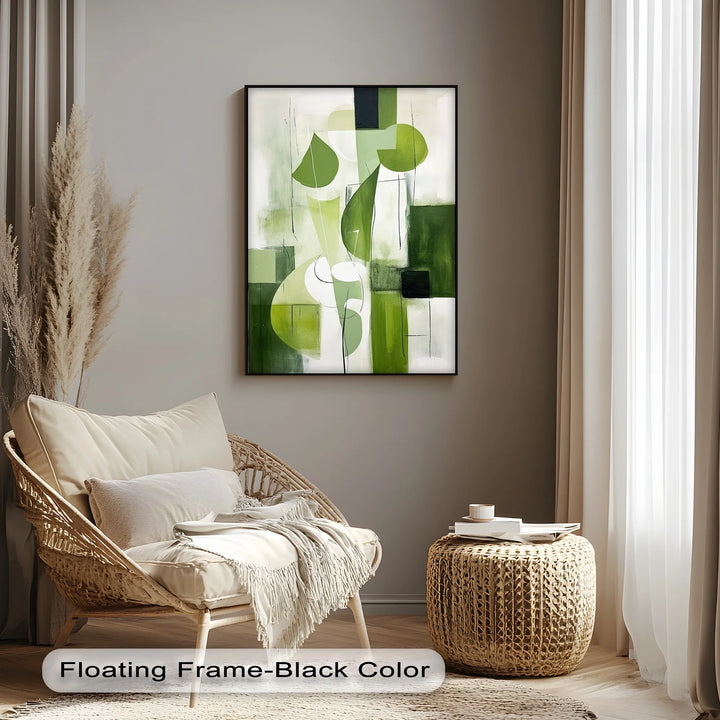 Verdant Geometry – Abstract Leaf-Inspired Canvas Print - MyPhotoStation