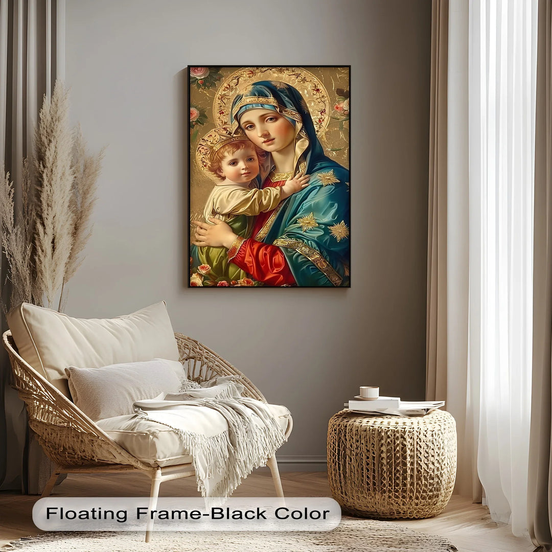 Holy Madonna and Child – Sacred Icon Style Canvas Print - MyPhotoStation