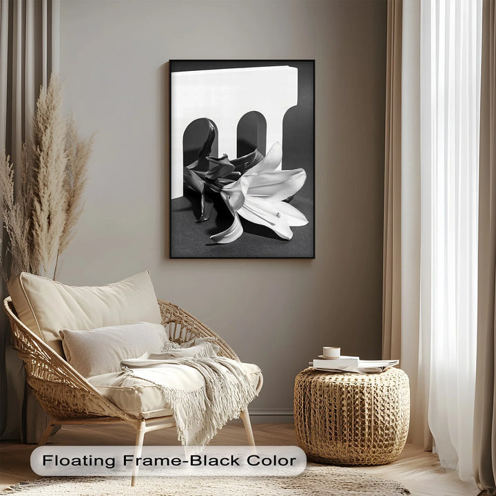 Architectural Bloom – Black & White Floral Canvas Prints - MyPhotoStation
