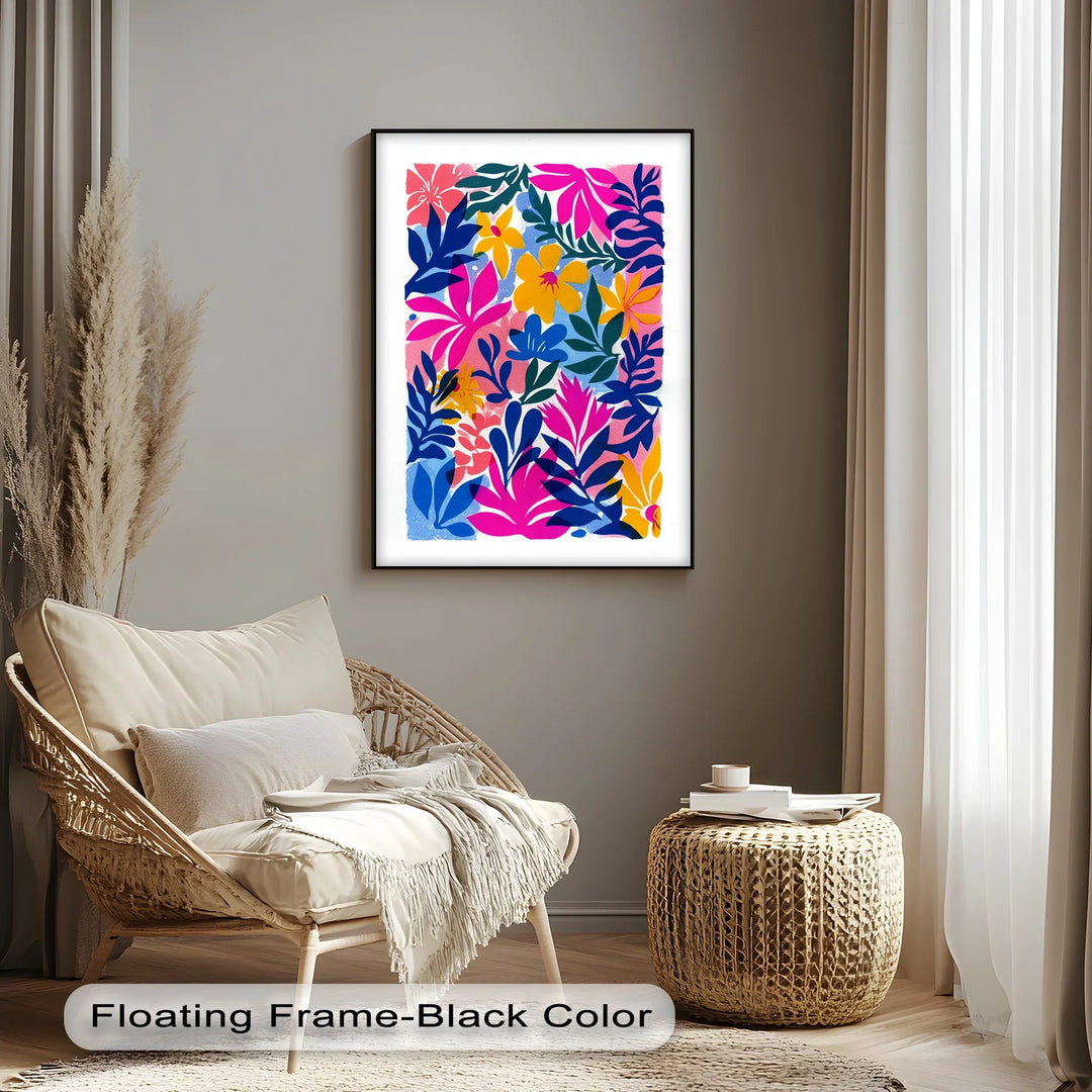 Tropical Bloom Explosion – Colorful Floral Abstract Canvas Print - MyPhotoStation